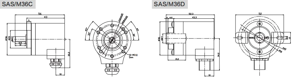 RS485、MODBUS-RTU工业绝对值编码器SAS/M36-西威迪编码器